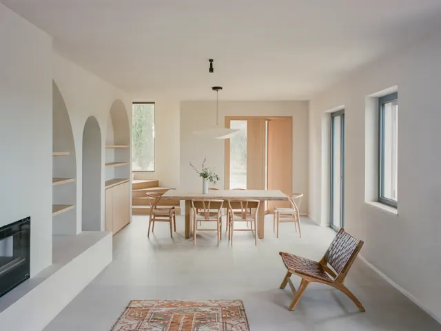 Minimalist Modern Dining Room Interior, minimal, light-mode, light