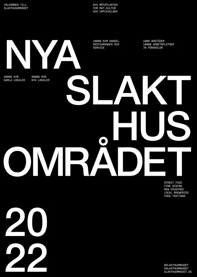 NYA SLAKT HUS OMRÅDETET 2022 Poster, minimal, swiss, high-contrast
