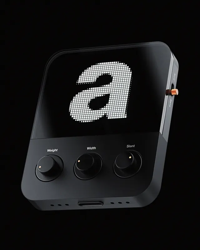 Hardware Interface Mockup, minimal, dark-mode, dark