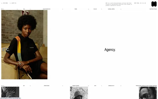 Agency Portfolio Layout, minimal, light-mode, high-contrast
