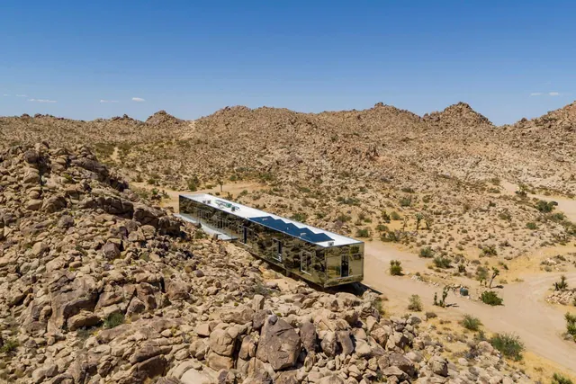 Bus in Desert Landscape, photographic, organic, earthy