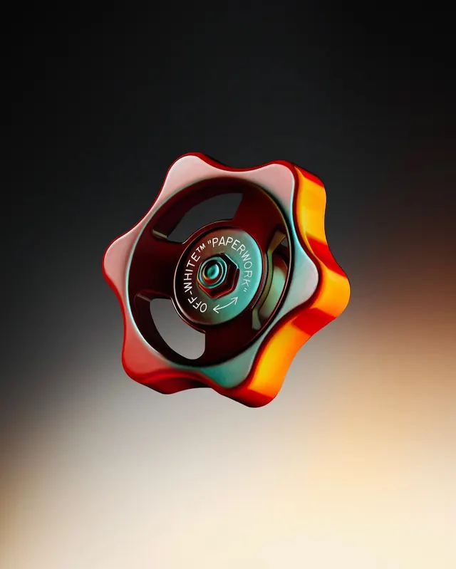 Abstract Geometric Logo with Gradient Petals, 3d-render, gradient-heavy, vibrant