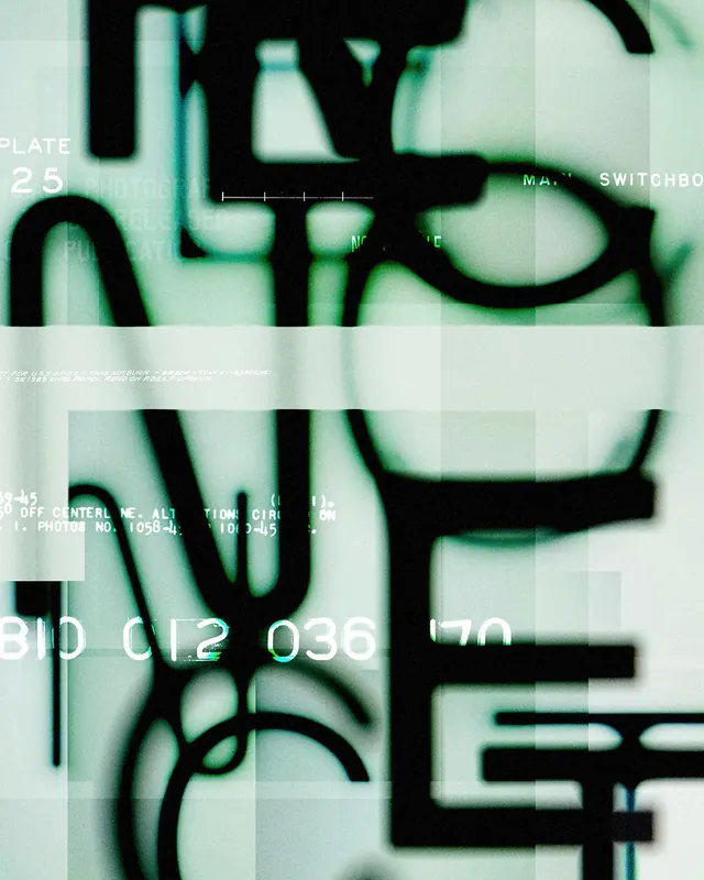 Abstract Typographic Collage, brutalist, neo-brutalist, high-contrast