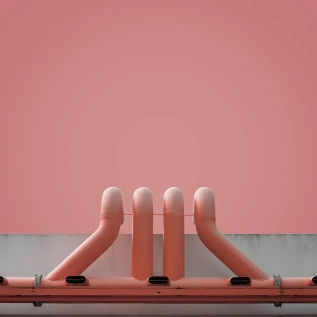 Minimalist 3D Abstract Tubes, minimal, geometric, pastel