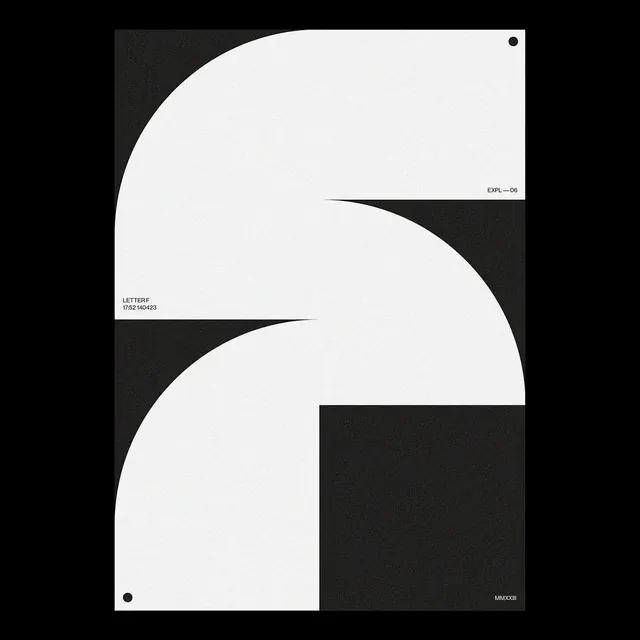 Geometric Abstract Composition, minimal, swiss, monochrome