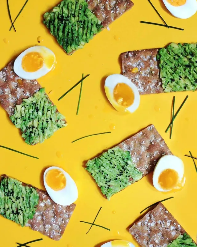 Abstract Food Illustration Pattern, flat, playful, vibrant