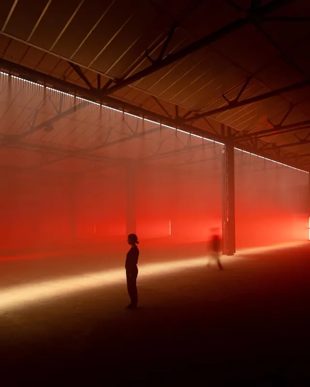 Red Light Industrial Space, photographic, abstract, dark