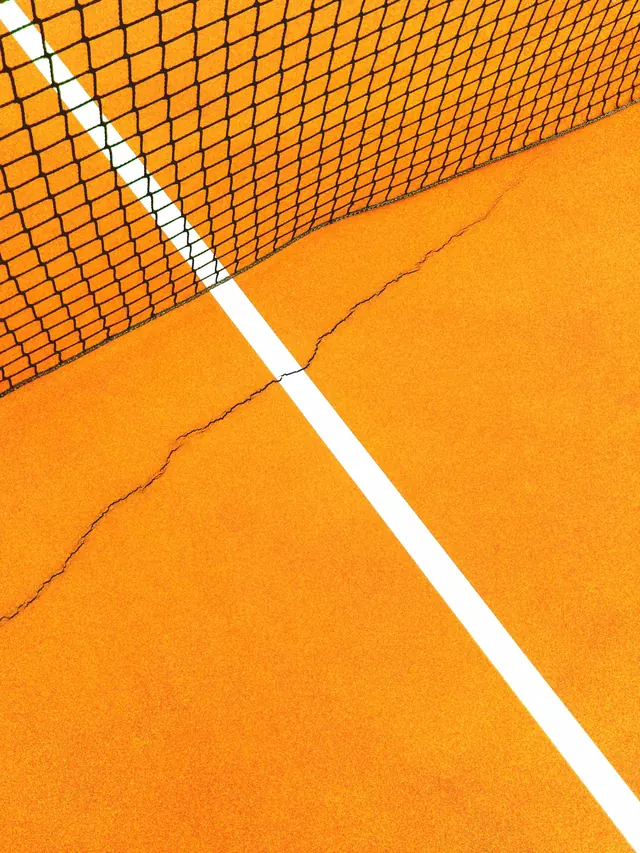 Volleyball Court Perspective, photographic, geometric, vibrant