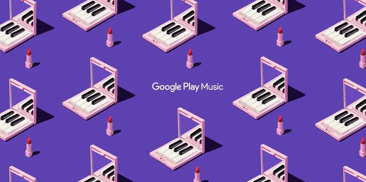 Google Play Music Identity System, minimal, geometric, vibrant