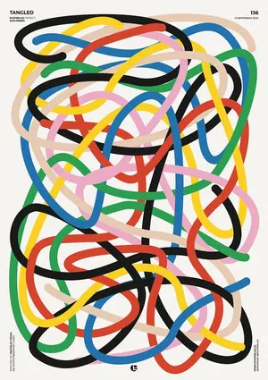 Abstract Colorful Line Art Composition, maximalist, playful, vibrant