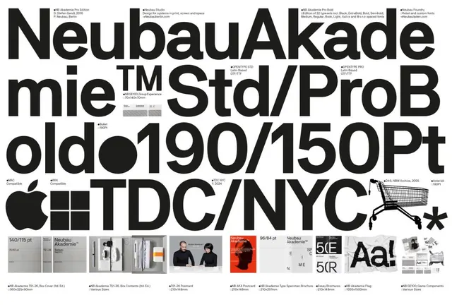 Typography and Iconography Collection, swiss, brutalist, high-contrast