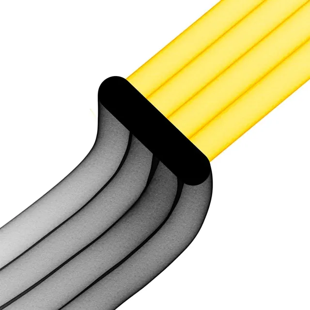 Abstract Yellow and Grey Tubes, minimal, 3d-render, vibrant