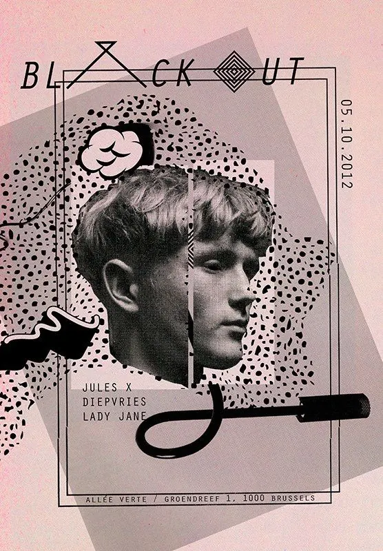 Blackout Collage Poster, brutalist, neo-brutalist, monochrome