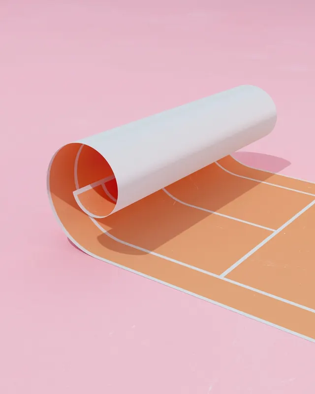 3D Paper Scroll Mockup on Orange Surface, minimal, 3d-render, pastel