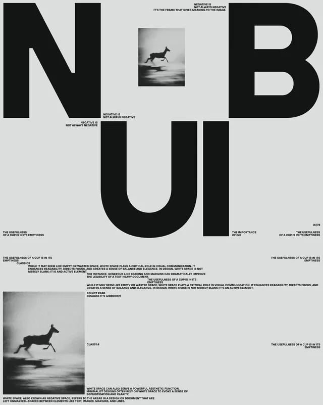 NBUI Identity System, minimal, swiss, monochrome