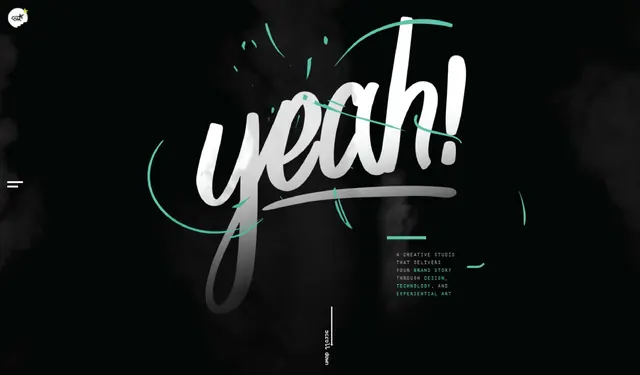 Dynamic 'yeah!' Wordmark Design, playful, organic, high-contrast
