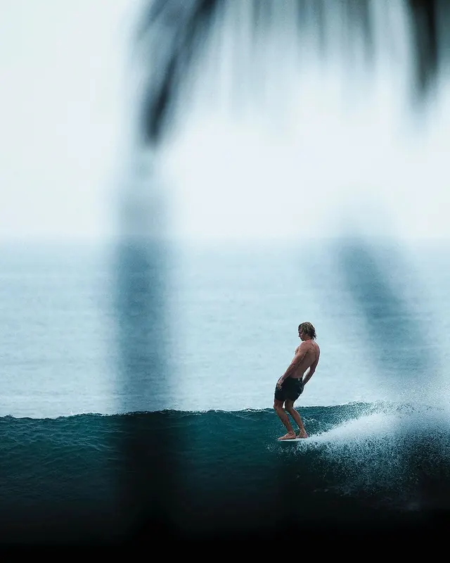 Surfer in the Mist, minimal, photographic, muted