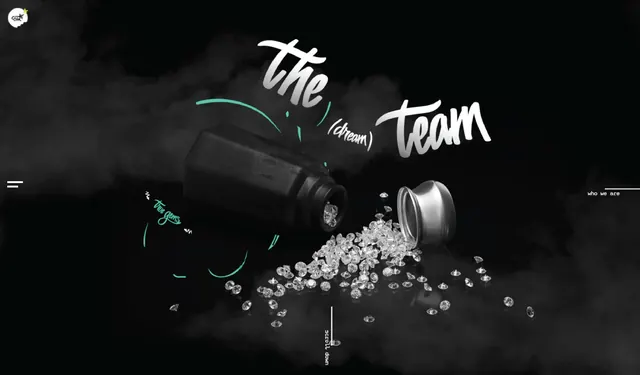 The Moon Team Wordmark, abstract, illustrated, dark