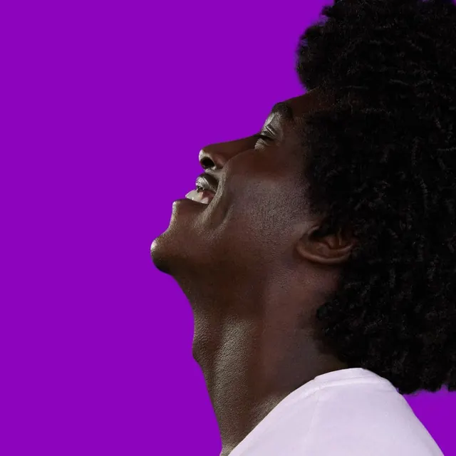 Laughing Man Portrait, photographic, vibrant