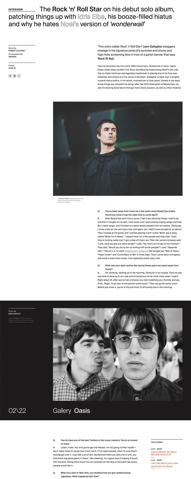 Liam Editorial Layout Design, minimal, editorial, dark