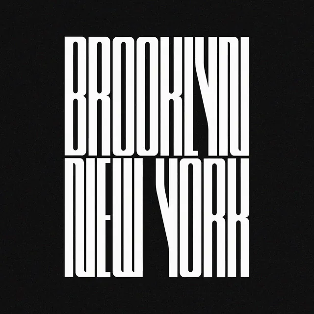 Brooklyn New York Wordmark, minimal, brutalist, high-contrast
