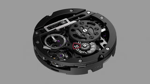 Mechanical Watch Movement Mockup, technical, luxury, dark