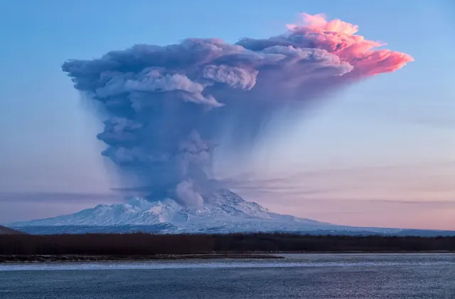 Volcanic Eruption Landscape, photographic, organic, cool