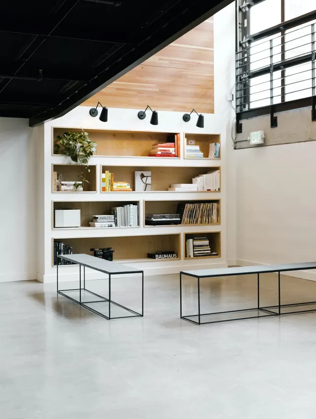Modern Minimalist Office Interior, minimal, photographic, light