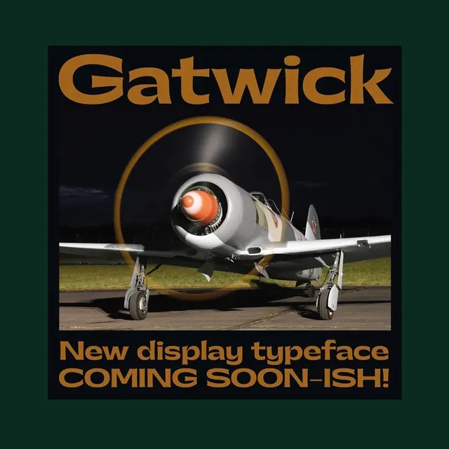 Gatewick Typeface Promotion, dark-mode, boxed, dark