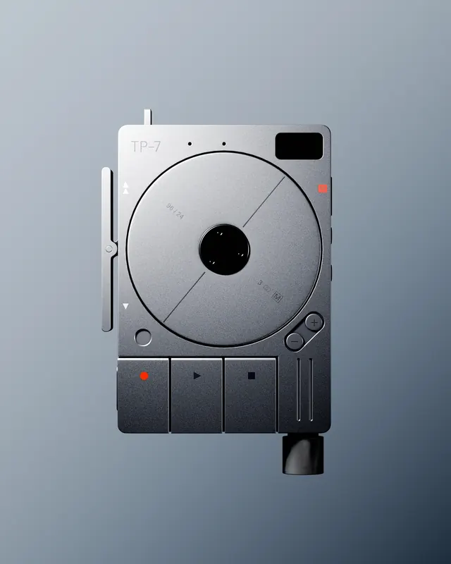 3D Render of a Futuristic Hardware Device, minimal, technical, monochrome