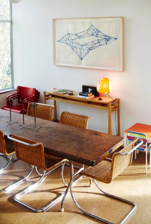 Modern Interior Design with Abstract Art, minimal, organic, warm