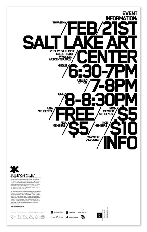 Salt Lake Art Market Event Poster, swiss, brutalist, monochrome