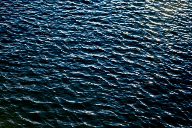 Deep Blue Water Ripples, photographic, organic, dark