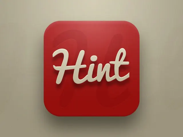 Hint App Icon, minimal, boxed, vibrant