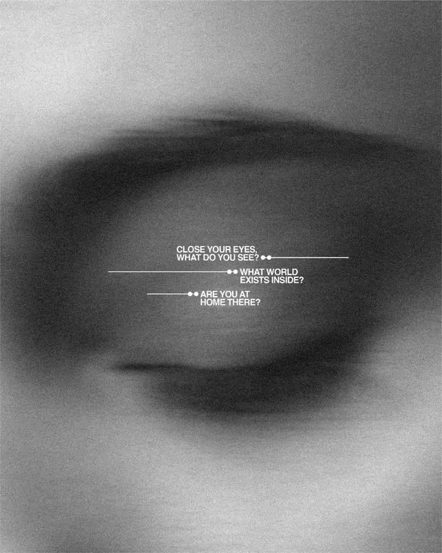 Monochrome Eye Graphic with Typography, minimal, monochrome, monochrome