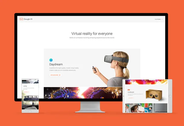 Virtual Reality Platform UI Mockup, minimal, corporate-clean, light