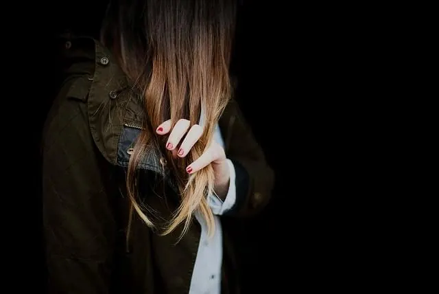 Woman in Olive Jacket Portrait, photographic, minimal, dark