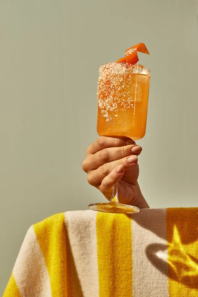 Orange Cocktail with Straw, photographic, organic, vibrant