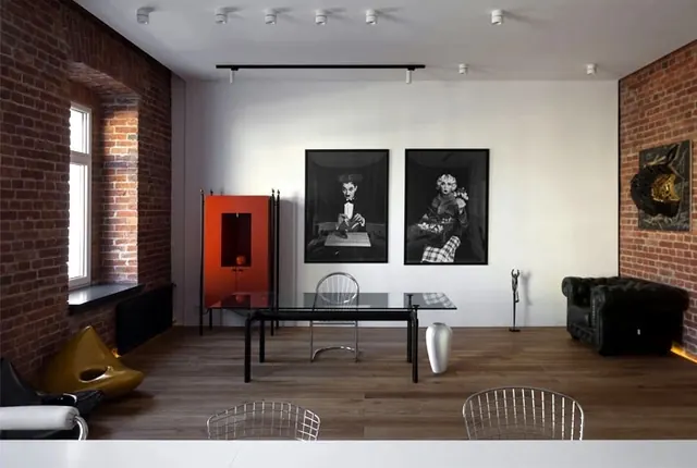 Modern Gallery Interior Mockup, minimal, corporate-clean, dark