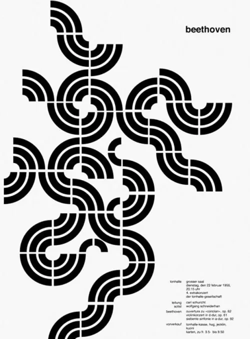 Beethoven Abstract Graphic, minimal, swiss, monochrome