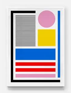 Geometric Abstract Composition, minimal, swiss, vibrant
