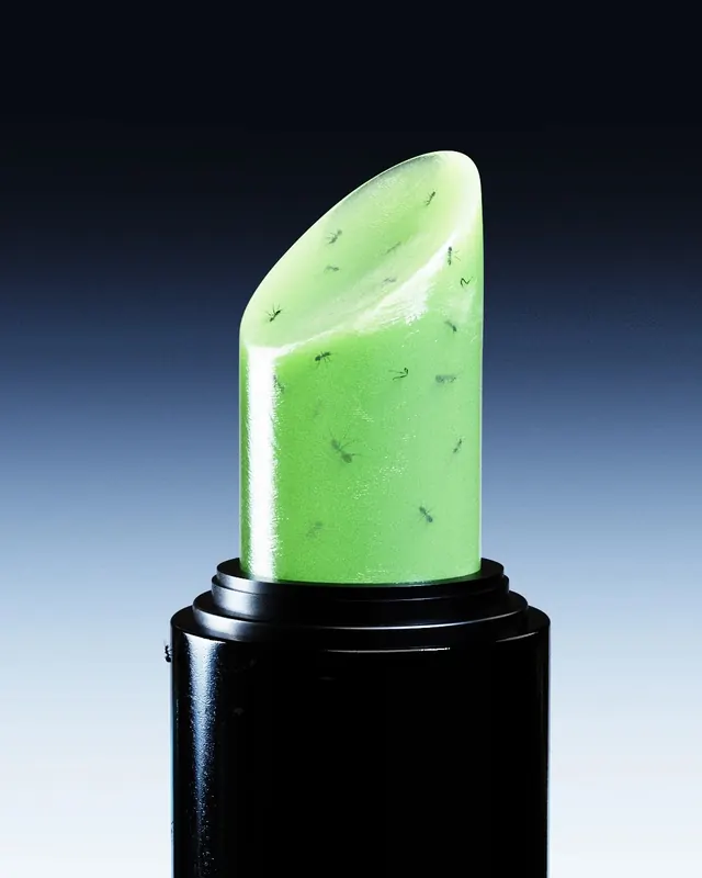 Green Cosmetic Balm Mockup, minimal, luxury, vibrant