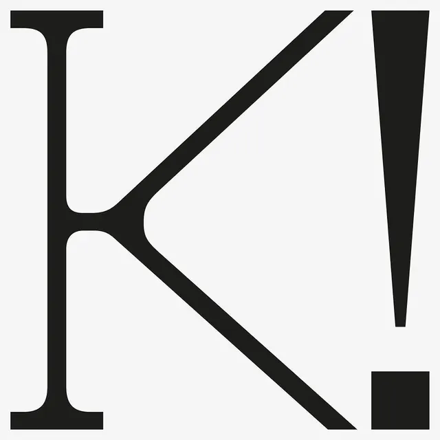 K! Lettermark, minimal, monochrome, monochrome