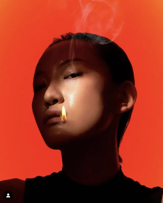 Portrait with Golden Tear, photographic, organic, vibrant