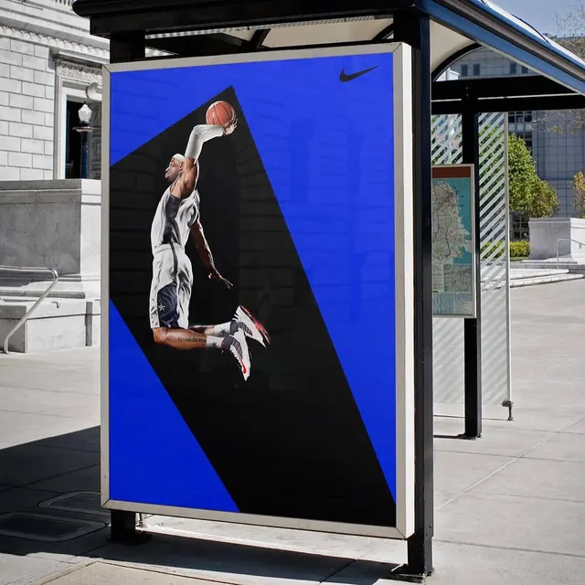 Basketball Athlete Advertising Mockup, minimal, geometric, vibrant