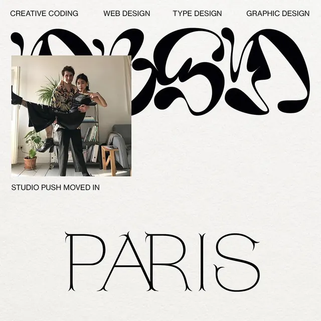 Studio Push Paris Identity Reference, brutalist, neo-brutalist, monochrome