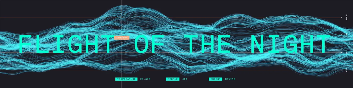Flight of the Night Wordmark, dark-mode, abstract, dark