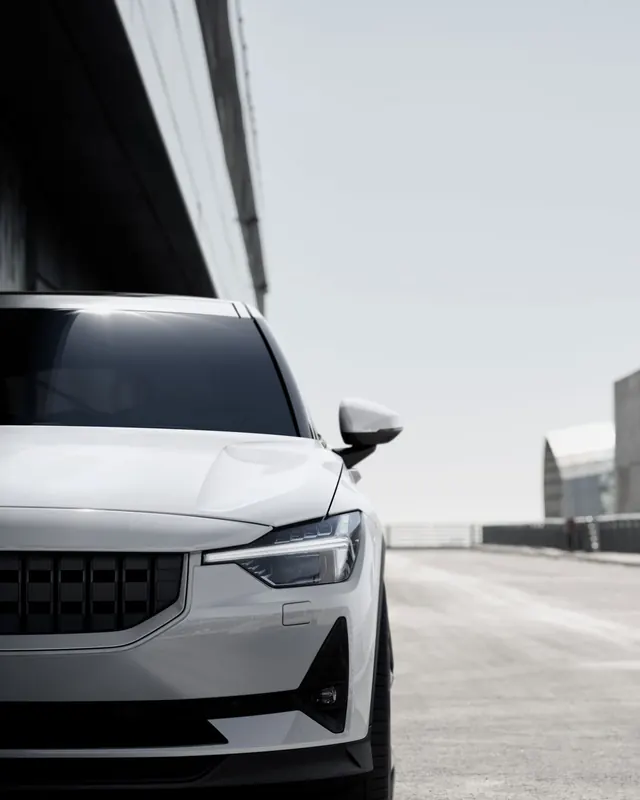 White SUV Close-up, minimal, photographic, monochrome