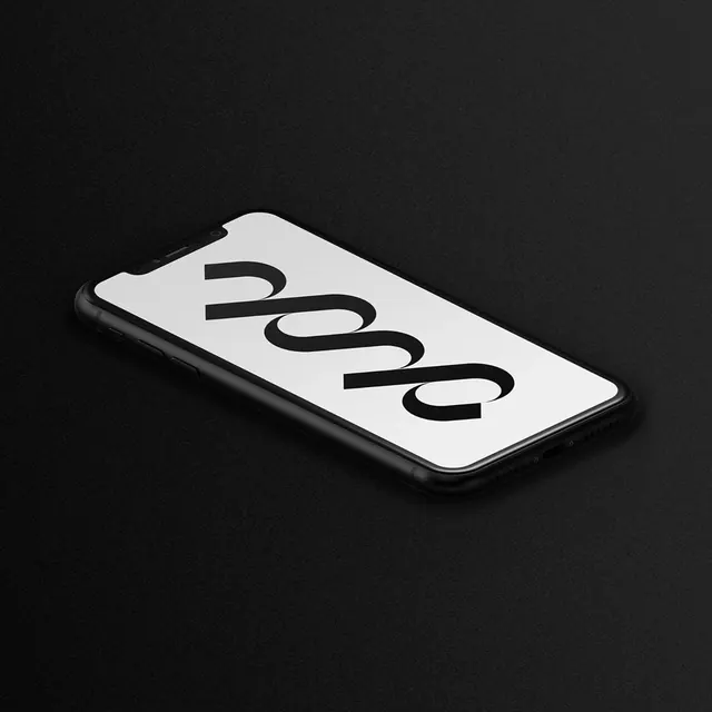 Abstract Line Art Logo Mockup, minimal, geometric, monochrome