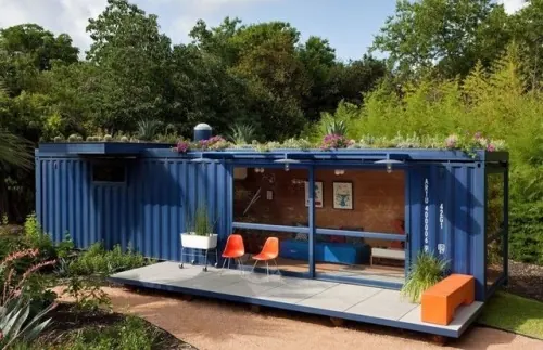 Outdoor Container Lounge, photographic, organic, vibrant